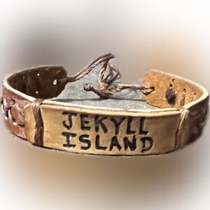 💥New Jekyll Island Leather Adjustable Multi String Bracelet Ocean Beach Souvenir